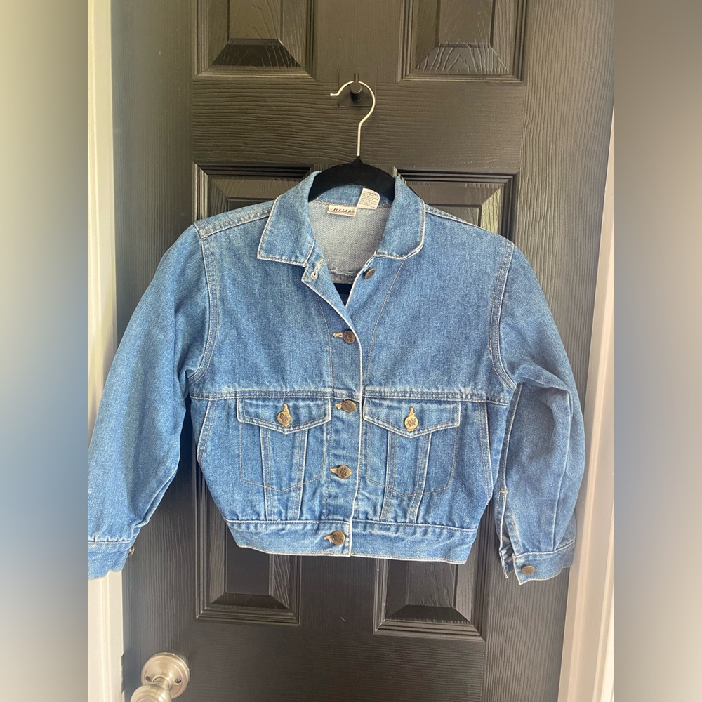 Vintage kids Jersey Denim Jean Jacket-Size 7